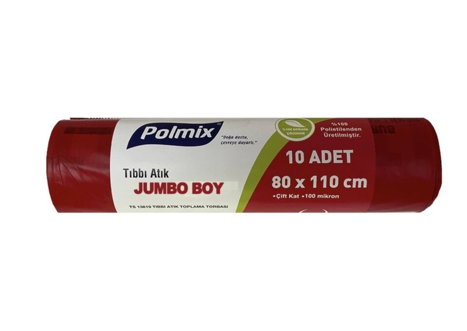 TIBBİ ATIK JUMBO BOY ÇÖP POŞETİ 80*110 10 RULO